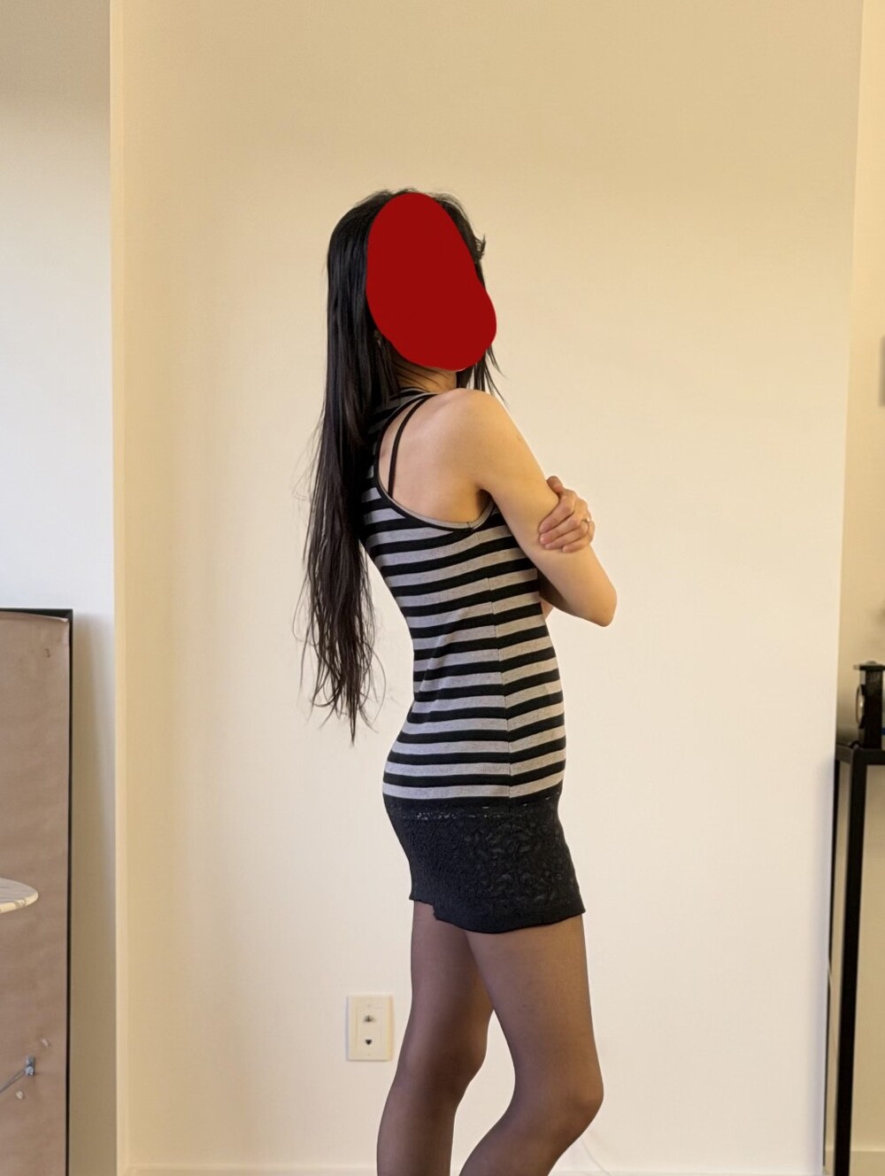 y2k striped lace hem tank top - size small - Picture 2 of 5